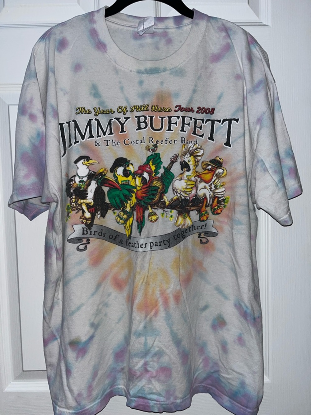 Jimmy Buffett Tie-Dye 2008 Concert Tee - Parrot Graphic